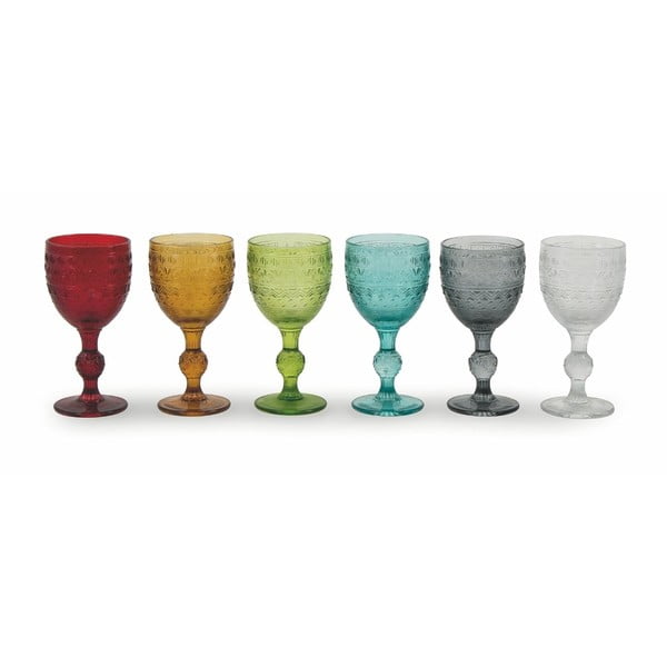 Комплект от 6 цветни чаши за вино Villa d'Este Mexico, 235 ml - Villa d'Este