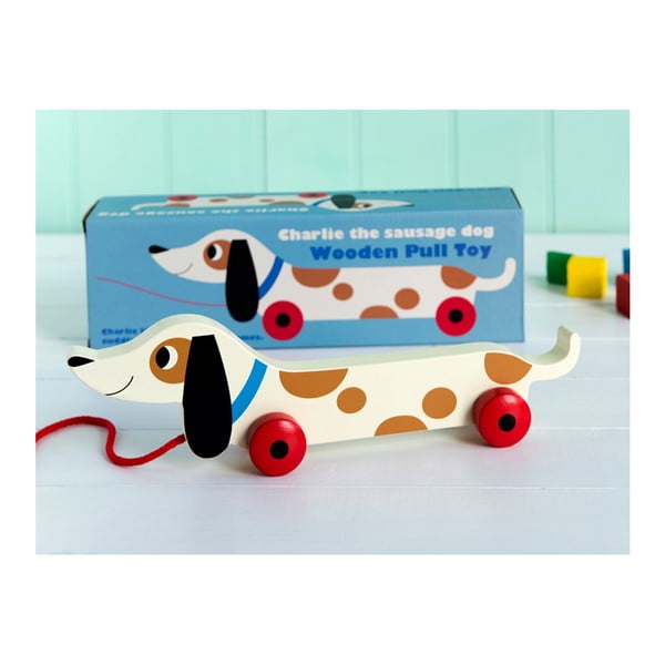Дървен дакел за дърпане Charlie The Sausage Dog, дължина 31,5 cm Charlie the Sausage Dog - Rex London-image-4
