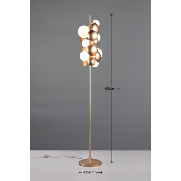 Подова лампа със стъклен абажур в златисто и бяло (височина 155 cm) Bubble - Trio Select-image-4