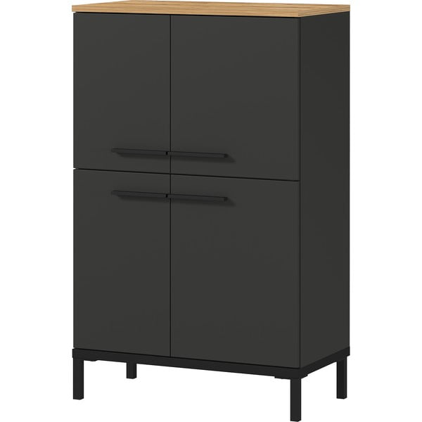 Тъмно сив висок шкаф за баня в дъб 60x97 cm Yonkers - Germania-image-2