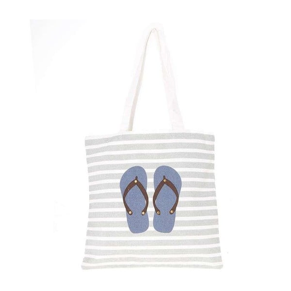 Plážová plátěná taška Blue Flip Flops