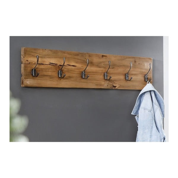 Закачалка за дрехи от необработено тиково дърво Railwood - HSM collection-image-2