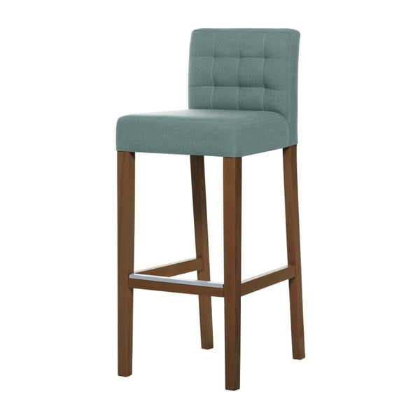 Mentolově zelená barová židle s tmavě hnědými nohami Ted Lapidus Maison Jasmin