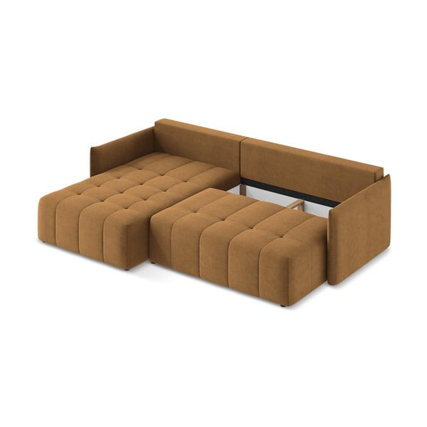 Теракотен разтегателен ъглов диван с място за съхранение (ляв ъгъл) Moku – Makamii-image-3