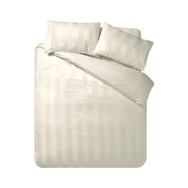 Кремаво двойно  сатенено спално бельо 200x200 cm So Soft Satin Stripe – Catherine Lansfield