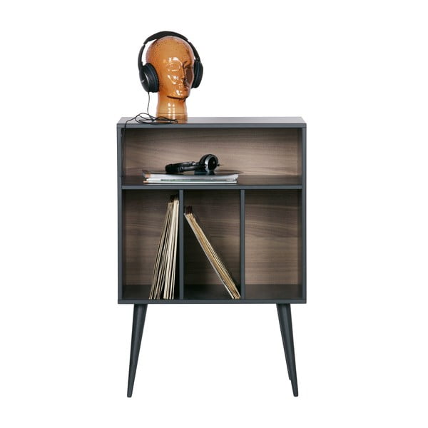 Шкаф за грамофон от масивен бор в черен и естествен цвят 60x83 cm James – WOOOD-image-3
