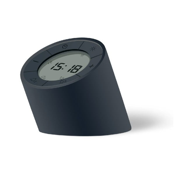 Черен будилник с LED дисплей на ръба The Edge - Gingko