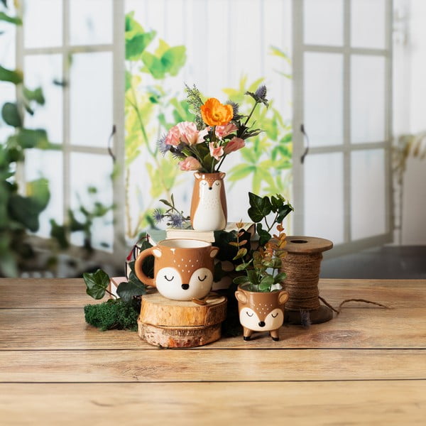 Кафява ваза от доломит (височина 10 cm) Deer – Sass & Belle-image-1