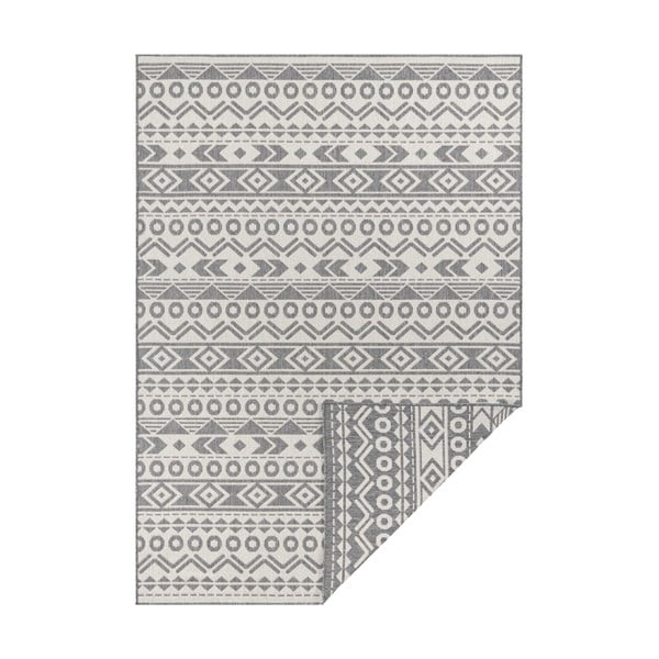 Сив и бял килим на открито Roma, 80 x 150 cm - Ragami