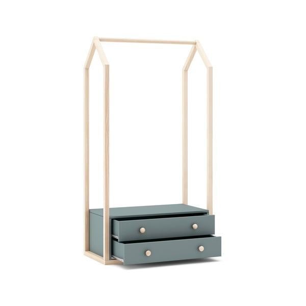 Отворен детски гардероб сиво-зелен 80x170x40 cm Esteban – Marckeric-image-4