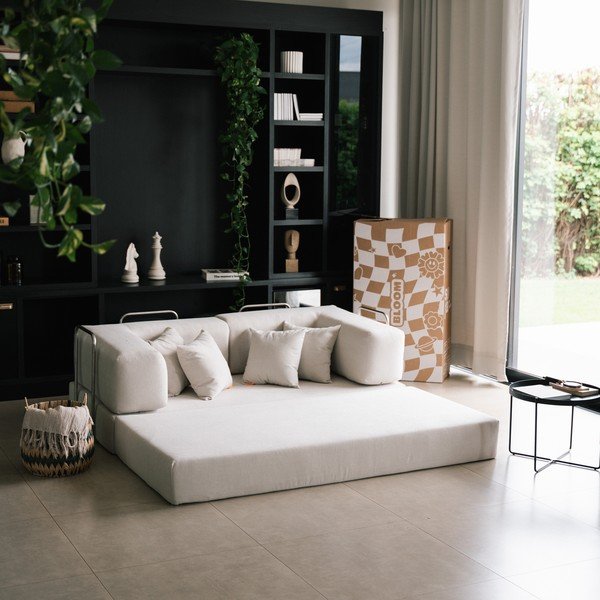 Бежов сгъваем диван от прежда с примки от букле 180 cm Bloom – TemaHome-image-1