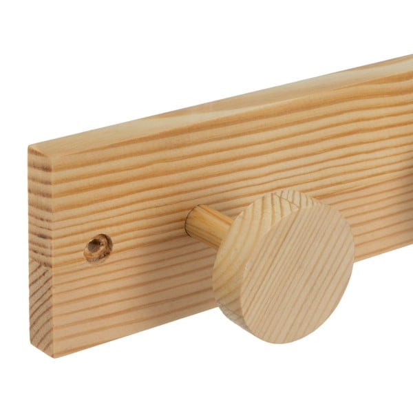 Стенна закачалка от масивен бор в естествен цвят 40 cm Anillos – Casa Selección-image-1