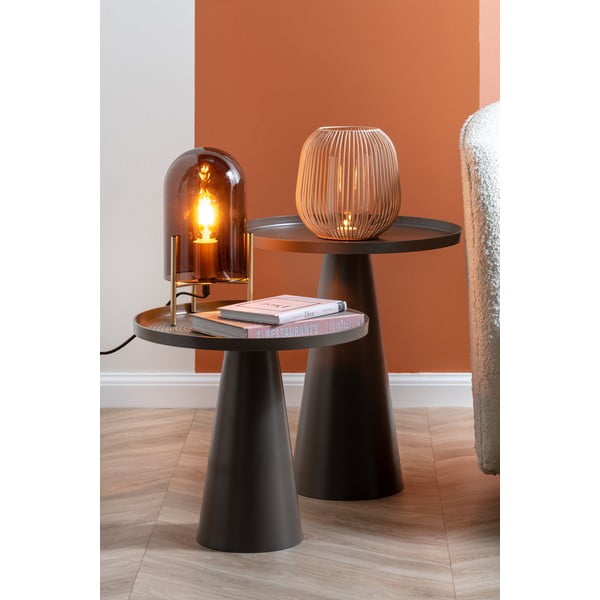 Кафява стъклена настолна лампа Bell, височина 30 cm - Leitmotiv-image-1