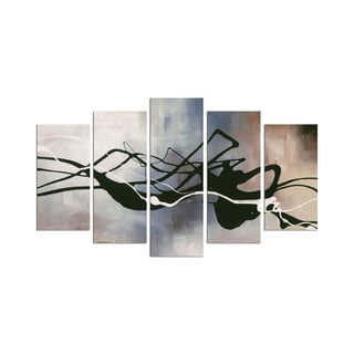 Картина от няколко части Черни линии, 110 x 60 cm - Wallity