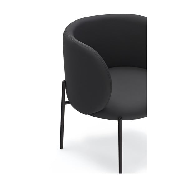 Черен фотьойл от изкуствена кожа Mogi - Teulat-image-3