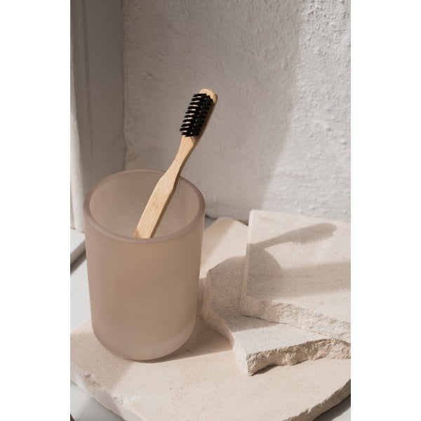 Бежова стъклена чаша за четки за зъби Modest – Mette Ditmer Denmark-image-1