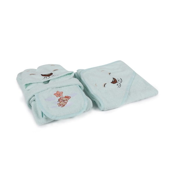 Памучена детска хавлия в цвят мента размер 1-2 години Aslan – Foutastic