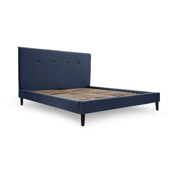 Modrá postel s černými nohami Vivonita Kent, 160 x 200 cm-image-2