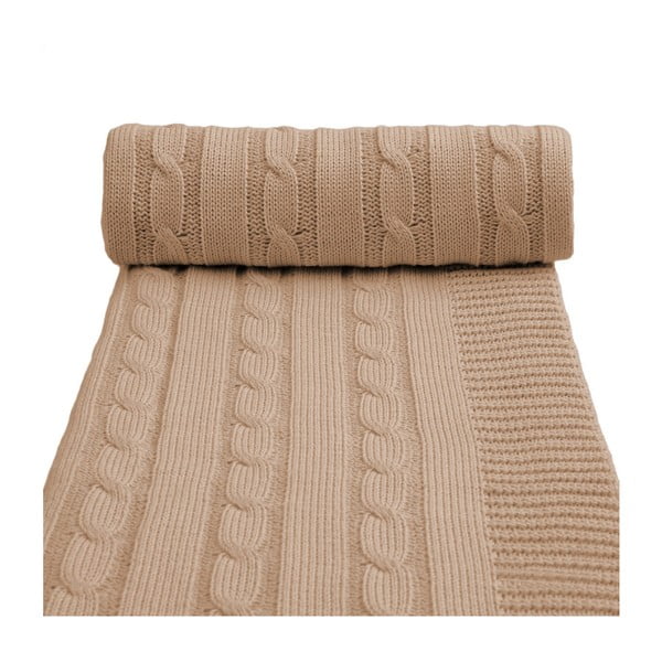 Бежово плетено бебешко одеяло със съдържание на памук , 80 x 100 cm Spring - T-TOMI