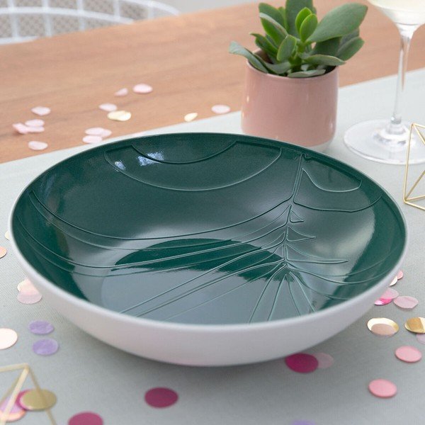 Порцеланова чиния за сервиране от бял и зелен порцелан Villeroy & Boch Leaf, ⌀ 26 cm it's my match - Villeroy&Boch-image-1
