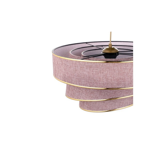 Розово и златисто висящо осветително тяло с текстилен абажур ø 40 cm Couper – Opviq lights-image-2