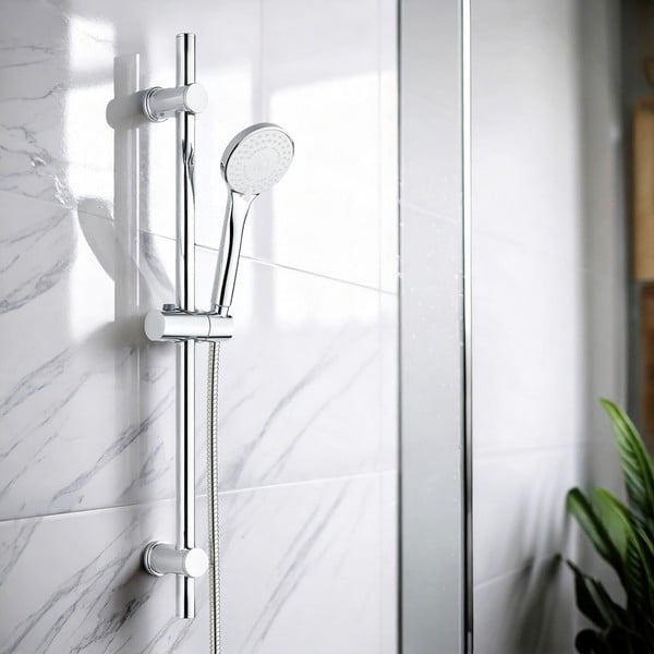 Душ комплект от неръждаема стомана в сребрист цвят с подвижен държач 70 cm Uno – Allstar-image-1