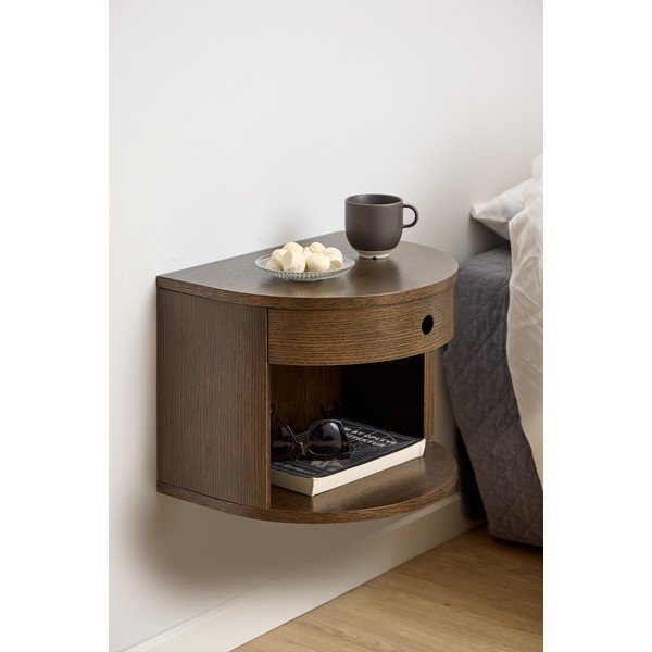 Нощно шкафче от декор от дъб  в тъмно естествен цвят Paron – Actona-image-1