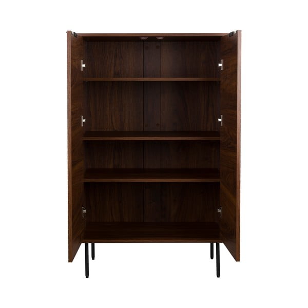 Кафяво шкафче от декор от орех 80x130x40 cm Stripes – White Label-image-3