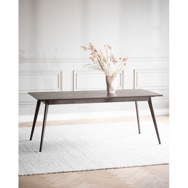 Тъмнокафява сгъваема трапезна маса от декор от дъб  90x190 cm Yumi – Rowico-image-2