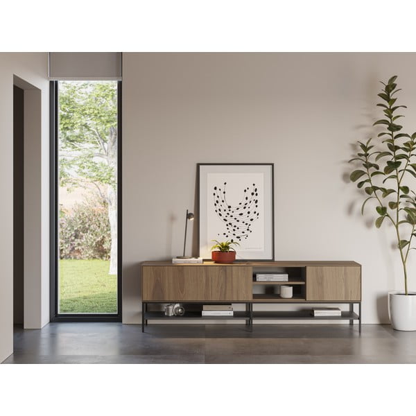 Маса за телевизор от дъбов декор  в естествен цвят 180x55x35 cm Amira – Marckeric-image-1