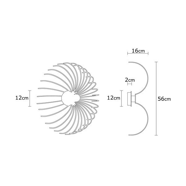 Черна стенна лампа Aspendos, ø 56 cm - Opviq lights-image-3