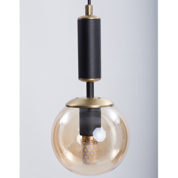 Жълто-черна висяща лампа със стъклен абажур ø 15 cm Hector - Squid Lighting-image-1