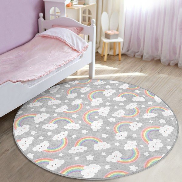 Сив детски килим ø 120 cm Comfort - Mila Home-image-1