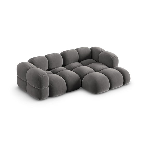 Сив кадифен ъглов диван (десен ъгъл) Loretto – Cosmopolitan Design-image-3