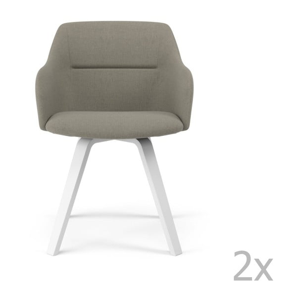 Комплект от 2 светлосиви трапезни стола София - Tenzo