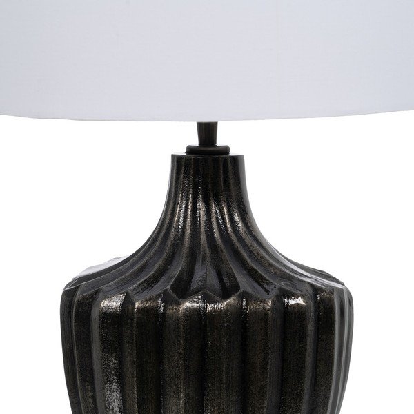 Черно-бяла настолна лампа с текстилен абажур (височина 52,5 cm) – Ixia-image-2