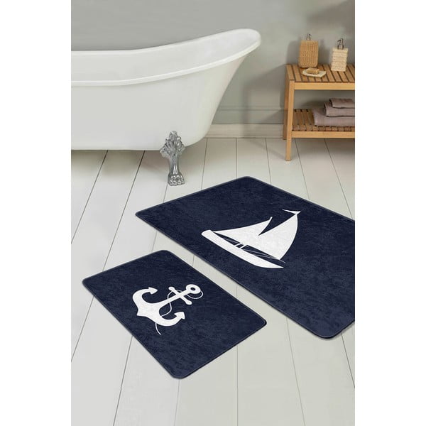 Тъмносини килими за баня в комплект 2 бр. 60x100 cm – Mila Home-image-2