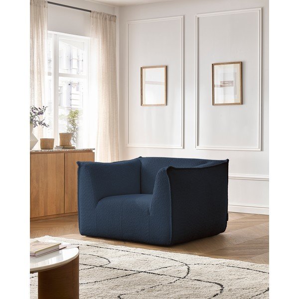 Тъмносиньо кресло от прежда с примки от букле Giorgia – Bobochic Paris-image-1