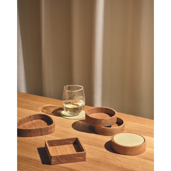 Декоративна дървена кутия за съхранение в естествен цвят 11x11x3 cm Square S – LIND DNA-image-1