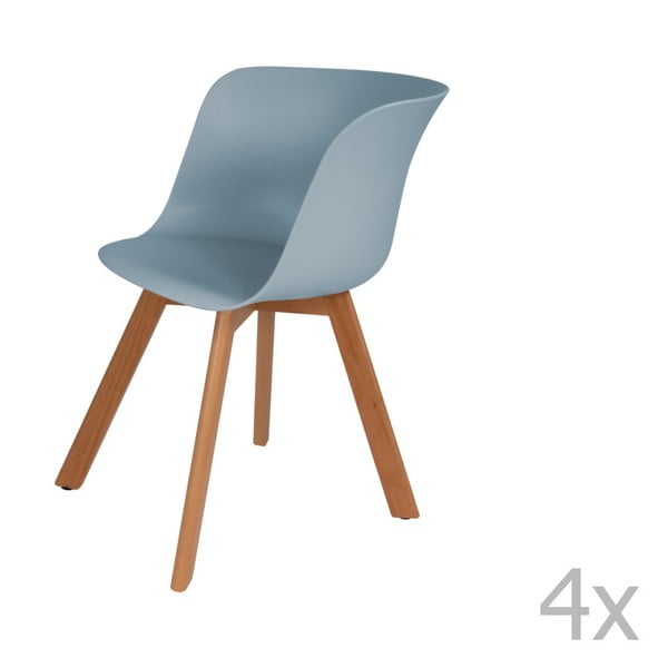 Комплект от 4 сини трапезни стола Shelby - 360 Living