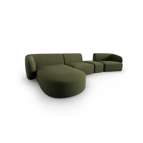 Зелен шенилов ъглов диван (ляв ъгъл) Paolo – Milo Casa-image-2