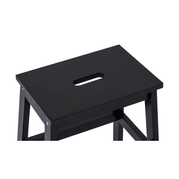 Черна табуретка от каучуково дърво Corg - Bonami Essentials-image-4