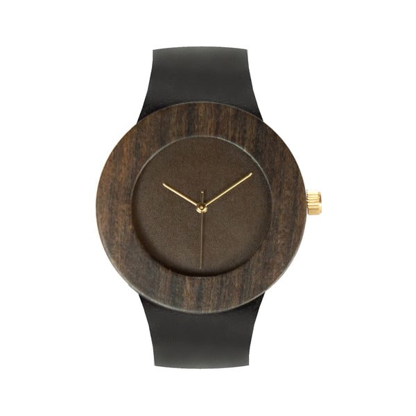 Dřevěné hodinky Analog Watch Co. Leather & Blackwood