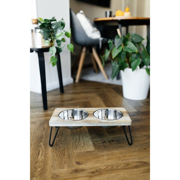 Дървен  комплект купички с основа за куче Dog Fantasy – Plaček Pet Products-image-1