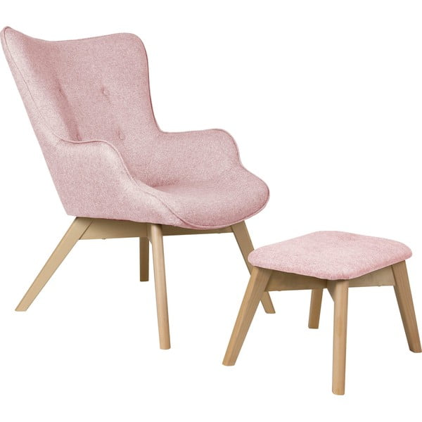 Светлорозов фотьойл с табуретка Niko – Ropez