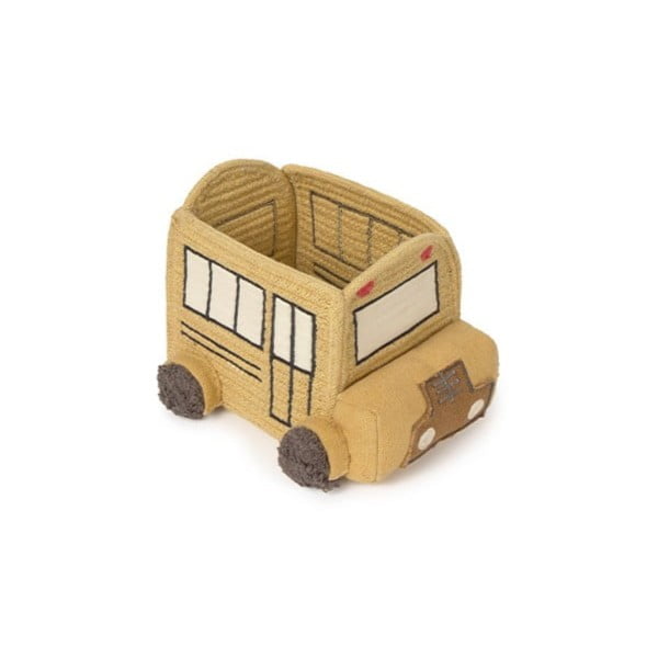 Текстилна детска кошница за играчки в цвят жълта охра 22x19x15 cm School Bus – Lorena Canals