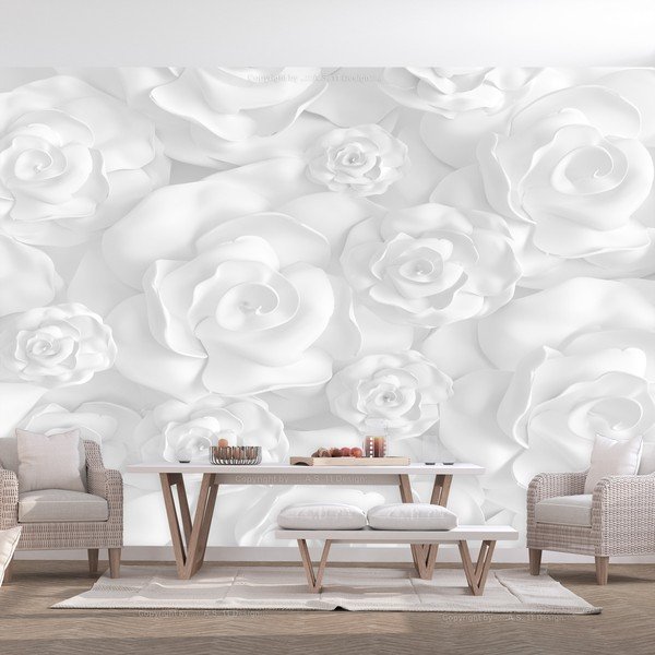 Широкоформатен тапет , 200 x 140 cm Plaster Flowers - Artgeist-image-1