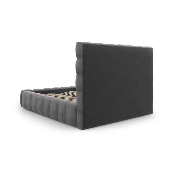 Сиво тапицирано двойно легло с място за съхранение и решетка 160x200 cm Bali - Cosmopolitan Design-image-4