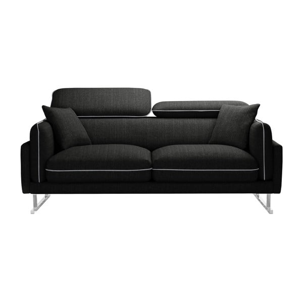 Черен двуместен диван със сива тапицерия L'Officiel Gigi - L'Officiel Interiors