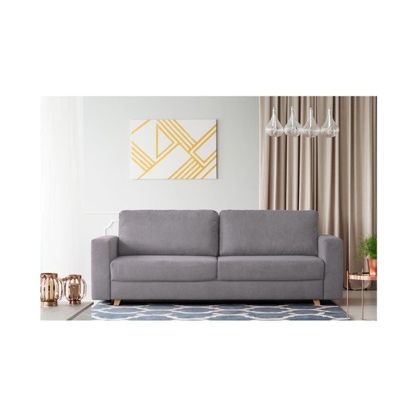 Světle šedá trojmístná rozkládací pohovka Kooko Home Soul-image-4